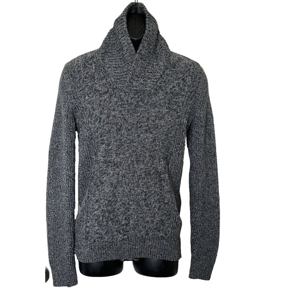 American Rag Men's Medium Sweater Shawl Collar  Gray 100% Cotton Cozy